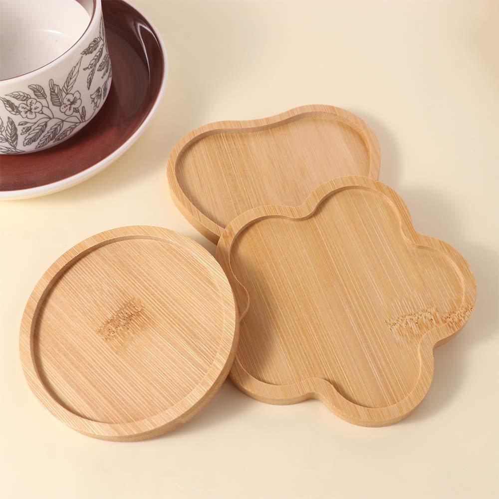 5 Stück Natürliche Bambus Untersetzer Kreative Verbrühschutzunterlage Tischgeschirr Teetassenmatten Kaffeeladen