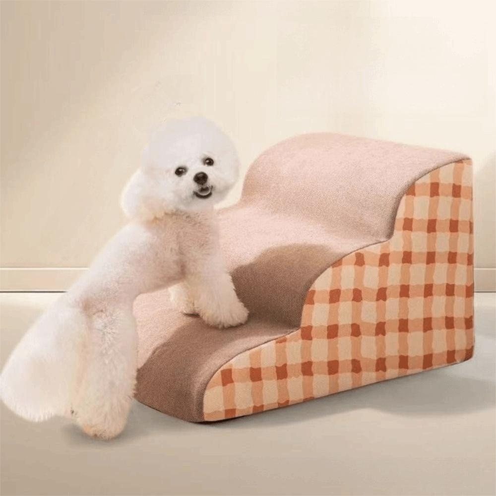 New 1-3 Steps Pet Safety Ramp Washable Detachable Pet Staircase Memory Foam Rebound Anti-slip Dog Slope Ladder Bed