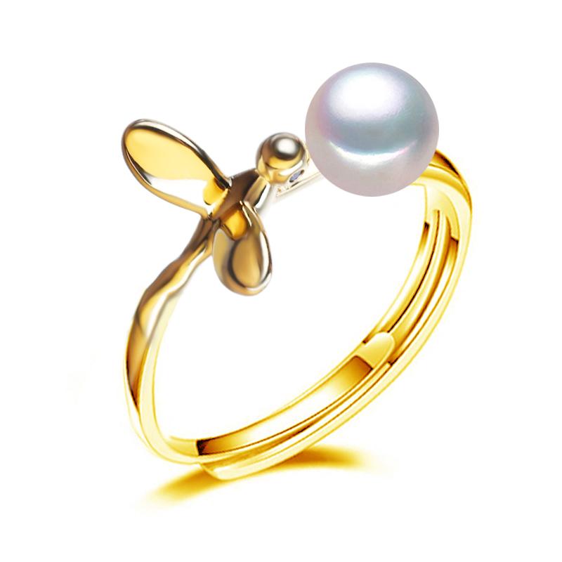 

LSOOYH модное регулируемое кольцо с пресноводным жемчугом для женщин золотого цвета кольцо с птицей ювелирные изделия gold