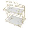 Countertop Storage Rack Double Layer Waterproof Counter   Shelf with Electric Toothbrush Holder for Bathroom