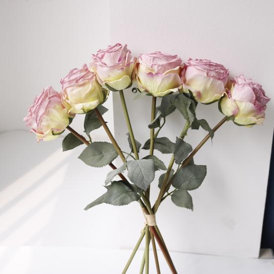 Artificial Rose Flower Realistic Faux Silk Rose with Stem for DIY Wedding Bouquets Home Party Table Centerpiece Floral Arrangement