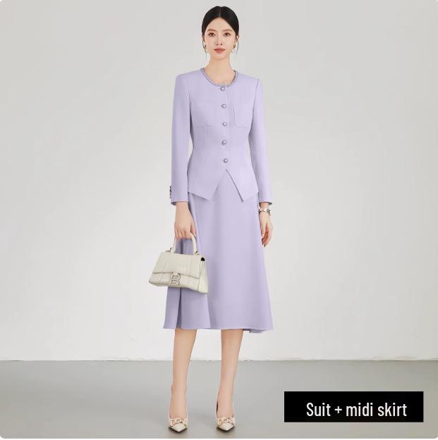 Aishangchen Romantic Heiress Purple Two-Piece Suit - Early Autumn Korean Style
