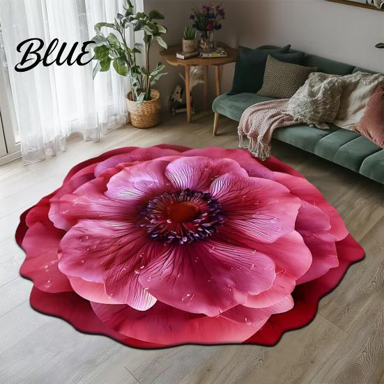 High Absorbency Bath Realistic Anti-slip Rug Anti-Slip Flower Bathroom Mat 3D Absorbent Floor Area