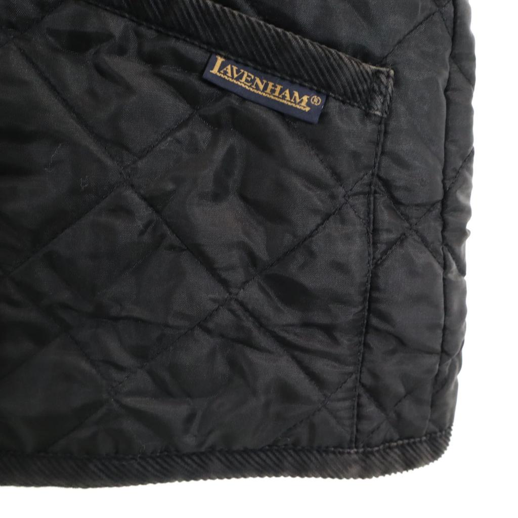 LAVENHAM Made In England Quilted Jacket 36 Black Cotton Filling Women Used