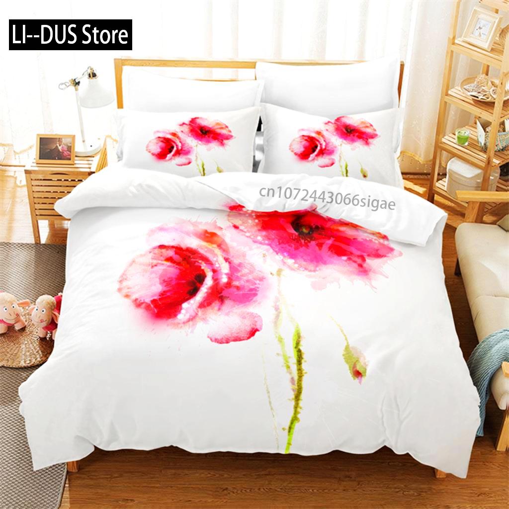 Beautiful Flowers Bedding Set Duvet Cover Set 3d Bedding Digital Printing Queen Size Bedding Sets Fashion Designs