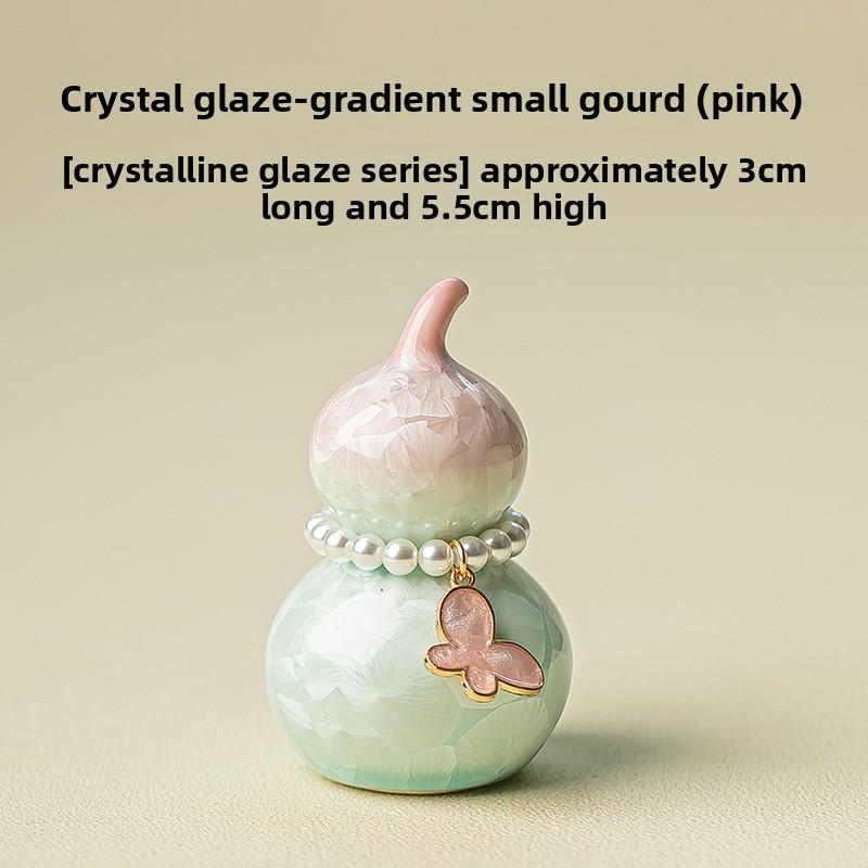 Ugnsväxlande kristallglasyr liten kalebass gradvis förändring keramiskt telek kontor hem skrivbord te husdjurs prydnad