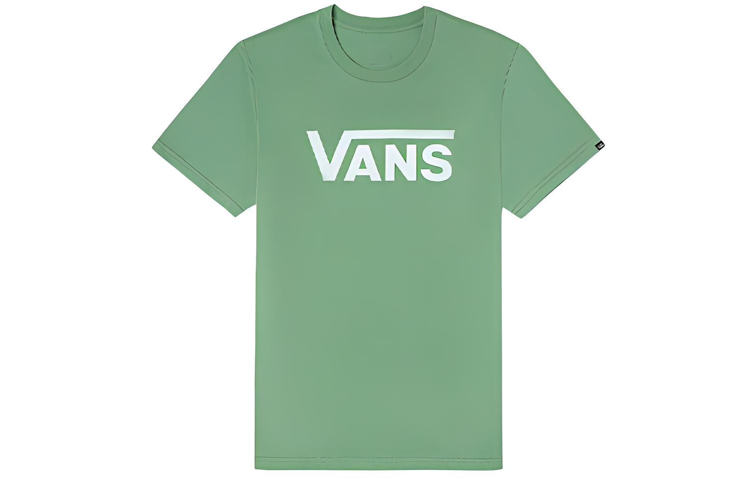 Vans T Shirts Unisex Green Crew Neck Moderate Straight Fit VN0A4MM6E0K M