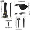 Black Violin Fitting Set with Tailpiece Part Endpin and Chinrest Piece, Replacement Hardware Set Wood Texture for Practice Use and Instrument Refresh