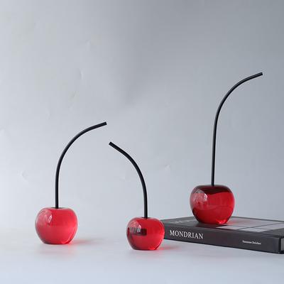 Creative Red Cherry Ornament Artificial Fruit Sculpture Red Apple Clear Cherry Decorative Figurines Home Decoration Accessories