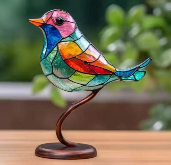 Metal Bird Ornaments Home Decoration Ornaments Hundred Flower Bird Acrylic Home Decoration Living Room and Bedroom Decoration