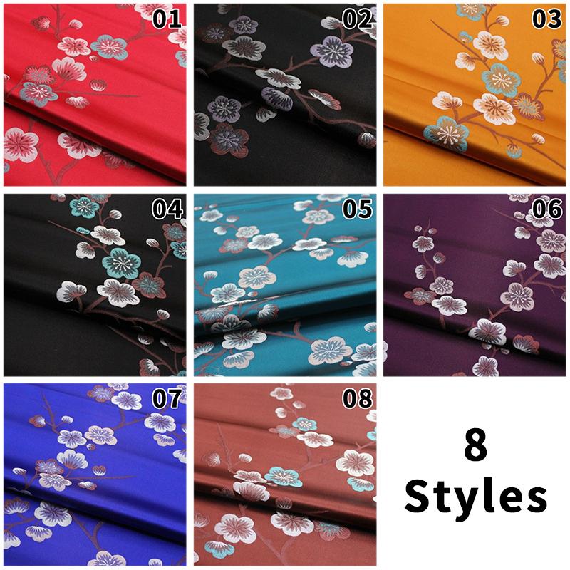 100x75cm Chinesischer Stil Jacquard Brokatstoff Pflaume bedrucktes Tuch für DIY Nähen Mongolische Robe Antikes Bühnenkostüm