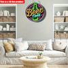 2D Flat 20*20cm1pc Vintage Beer Time Neon Ornament Signage, Good Quality Wall Art Plaque for Bars, Cafes, Bedroom Adorn, Good Quality Housewarming