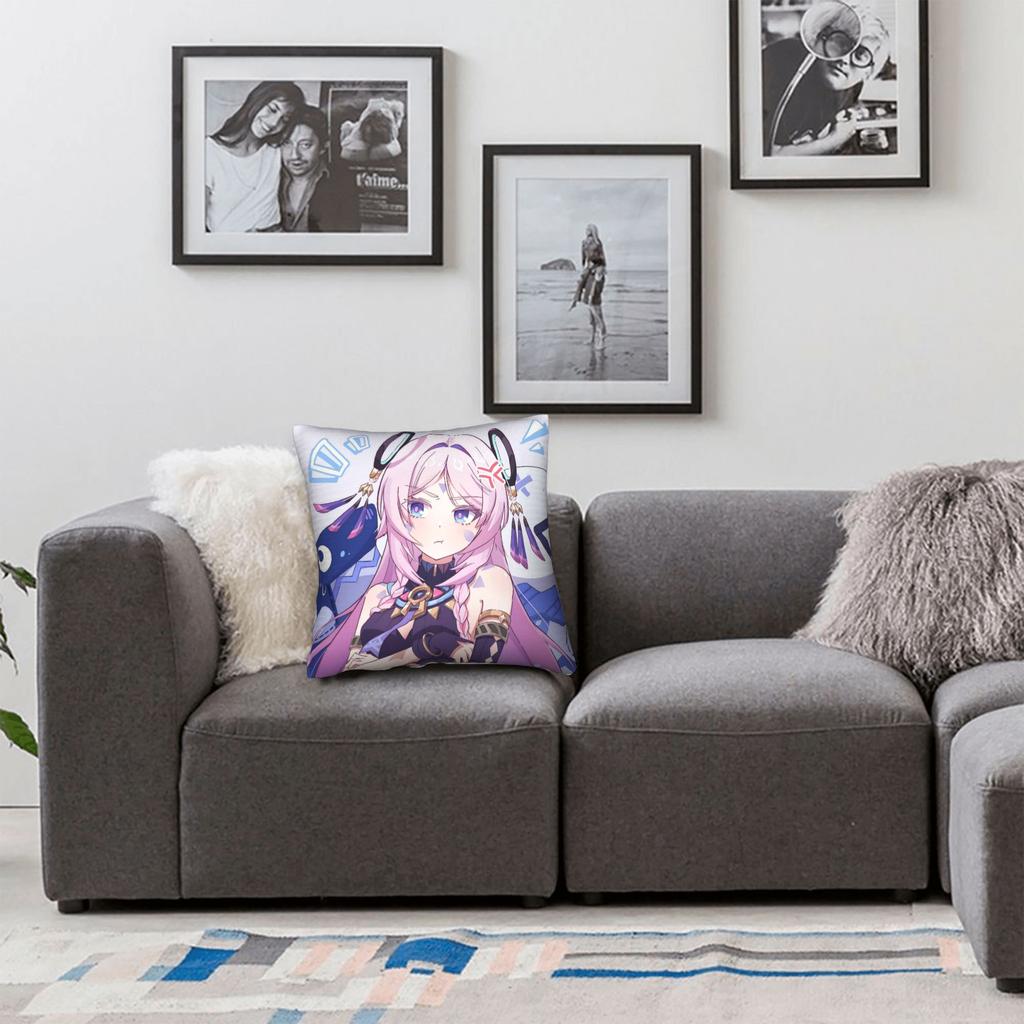 Genshin Impact Citlali Game Pillowcase Double-Sided Printing Polyester Cushion Cover Decoration Pillow Case Cover Home Zipper
