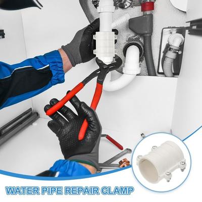 Neue PVC-Wasserrohr-Reparaturklemme 50mm/75mm/110mm/160mm Weiß Schnellkupplungs-Reparaturklemme Typ PVC-Leckdichter