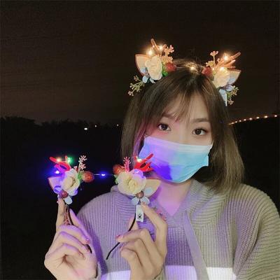 Neue Weihnachten LED Licht Geweih Haar Band Nette Fee Glowing Elch Haarnadel Haar Clip Frauen Mädchen Weihnachten Haar Zubehör