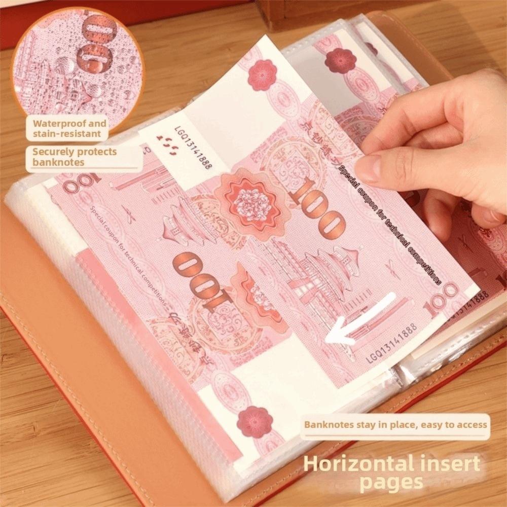 100 Envelopes Money Saving Challenge New Year Horse Waterproof Binder Savings Challenges Book With Password Lock PU