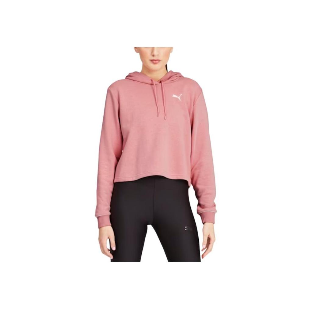 Puma Style Cat Cropped Hoodie Women Tops Bridal-Pink 587162-14