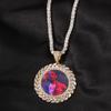 THE BLING KING DIY Photo Pendant Around Wheat Ears Full Iced Out CZ Picture Pendant Engrave Name Fashion Memory Jewelry For Gift