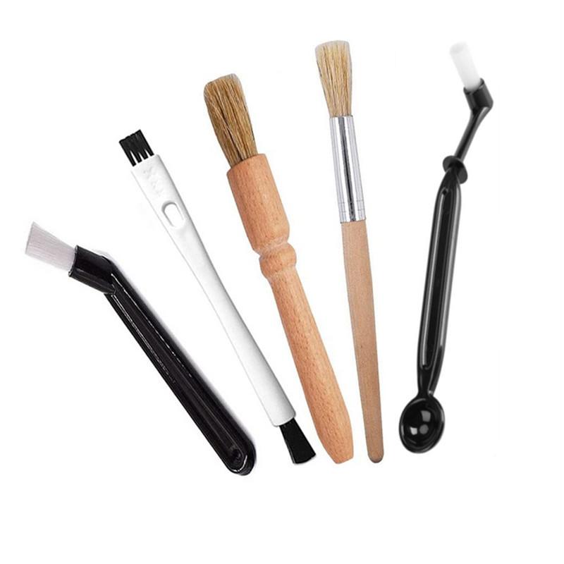 5/15Pcs Coffee Brush Set Espresso Brush Kit Include Wooden Coffee Grinder Machine Cleaning Brush And Nylon Espresso Brush