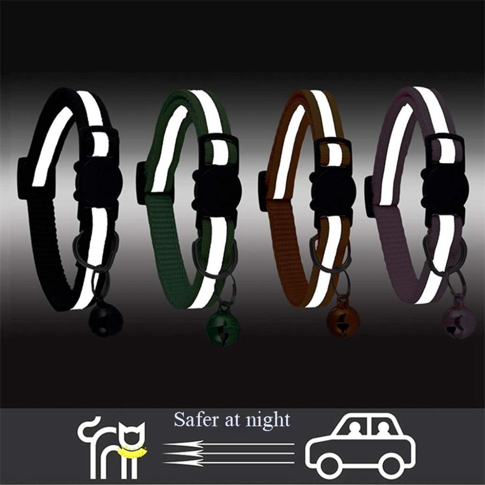 Nylon Buckles Reflective Cat Head Pattern Cat Collar Kitten Decor Pet Accessories Cat Neck Strap