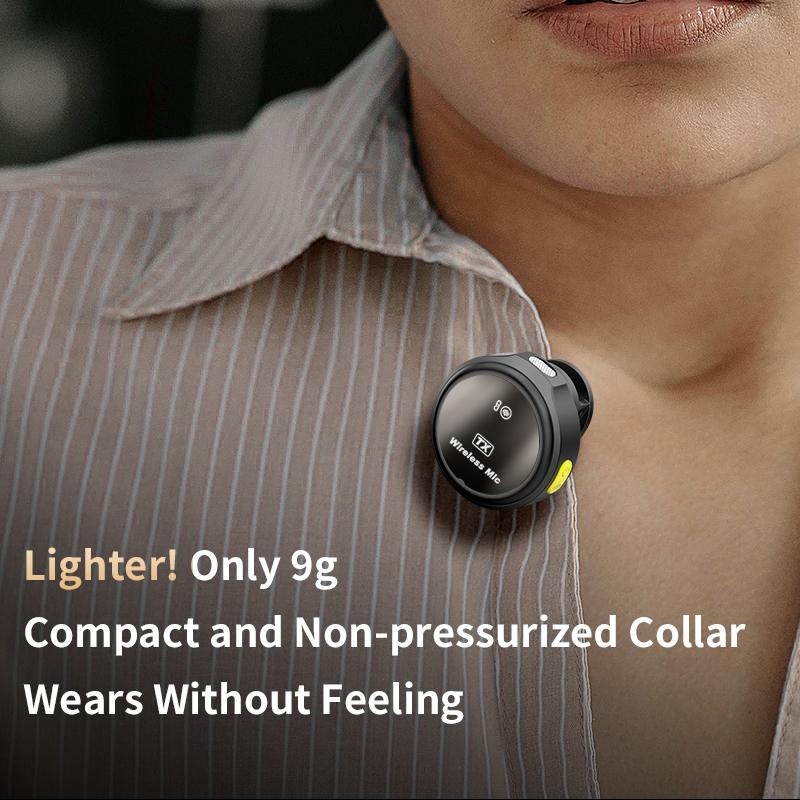 Wireless Lavalier Microphone Magnetic Noise Reduction With Charging Box Digital Display for iPhone Android Video Recording Vlog