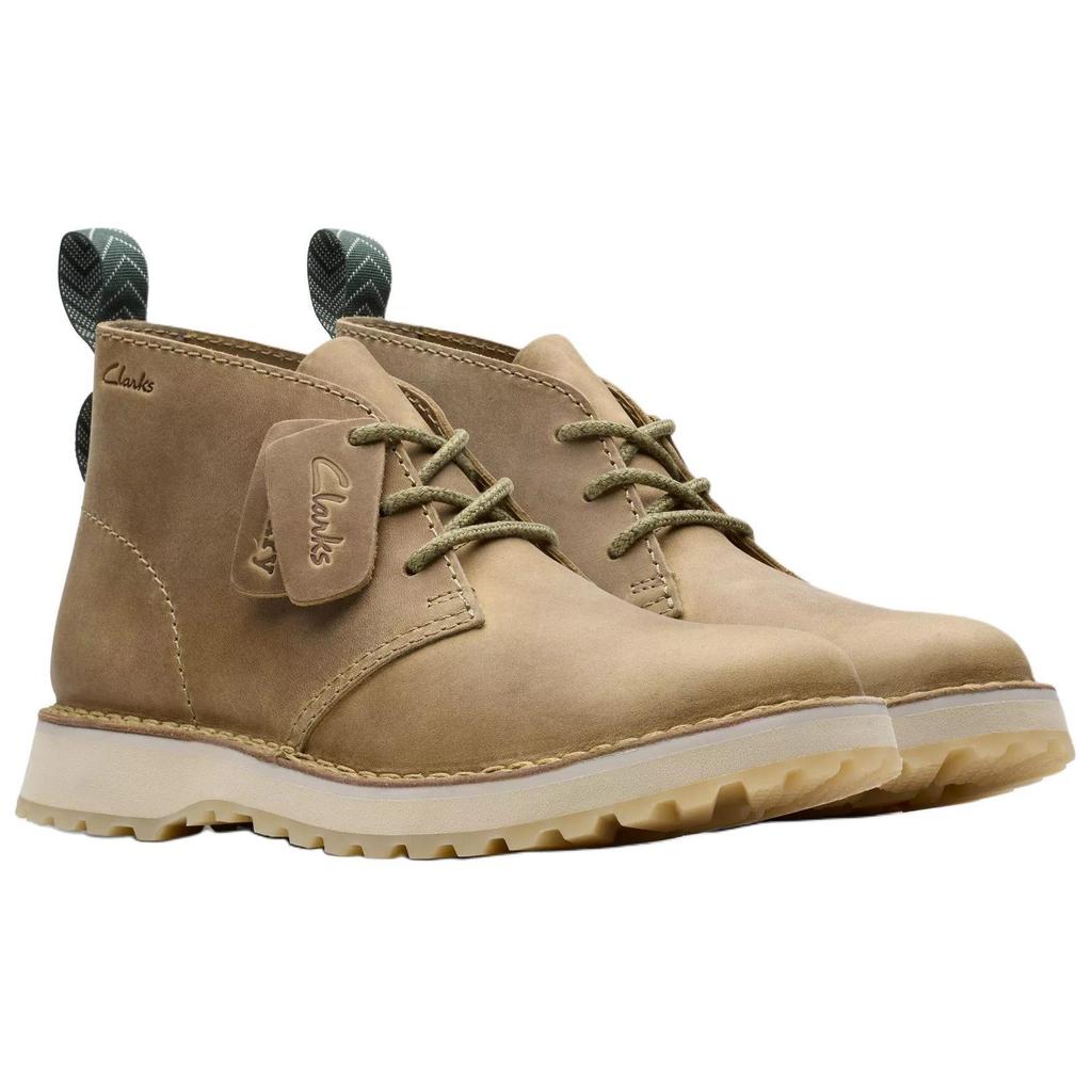 Clarks Leather Versatile Trendy Ankle Boots Men boots Dark-Sand 26178987