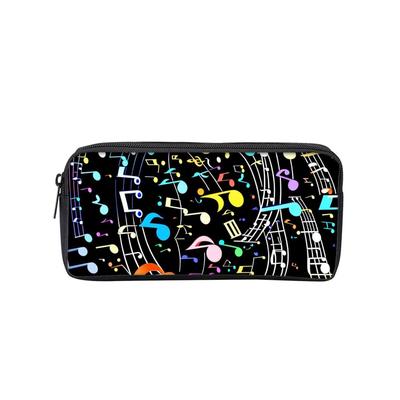 Regenbogen Musiknoten Aufdruck Einlagiges Federmäppchen für Jungen/Mädchen Bestes Geschenk Cartoon Schulbedarf Federtasche für Kinder