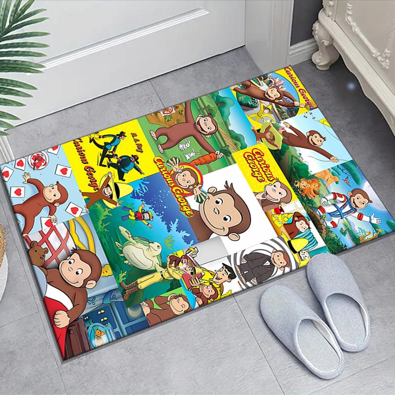 1pc Curious George (9) Design Area Rug - Non-Slip, Soft & Cozy Floor Mat for Living Room, Bedroom, Office - Indoor/Outdoor Decorative Carpet