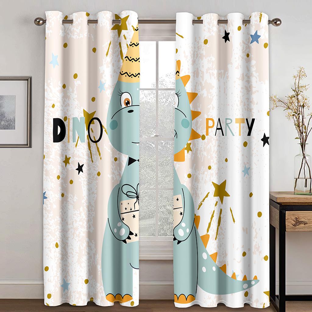 3D Dětské Duhové Závěsy Kreslená Zvířata Dinosaurus Králíček Závěsy Pokoje pro Kluky a Holky Ložnice Obývací Pokoj Dekorativní Závěsy