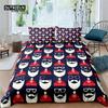 Cartoon Santa Claus Bedding Set King Queen Size Microfiber Christmas Dogs 3D Print Duvet Cover For Kids Pillowcases Home Textile
