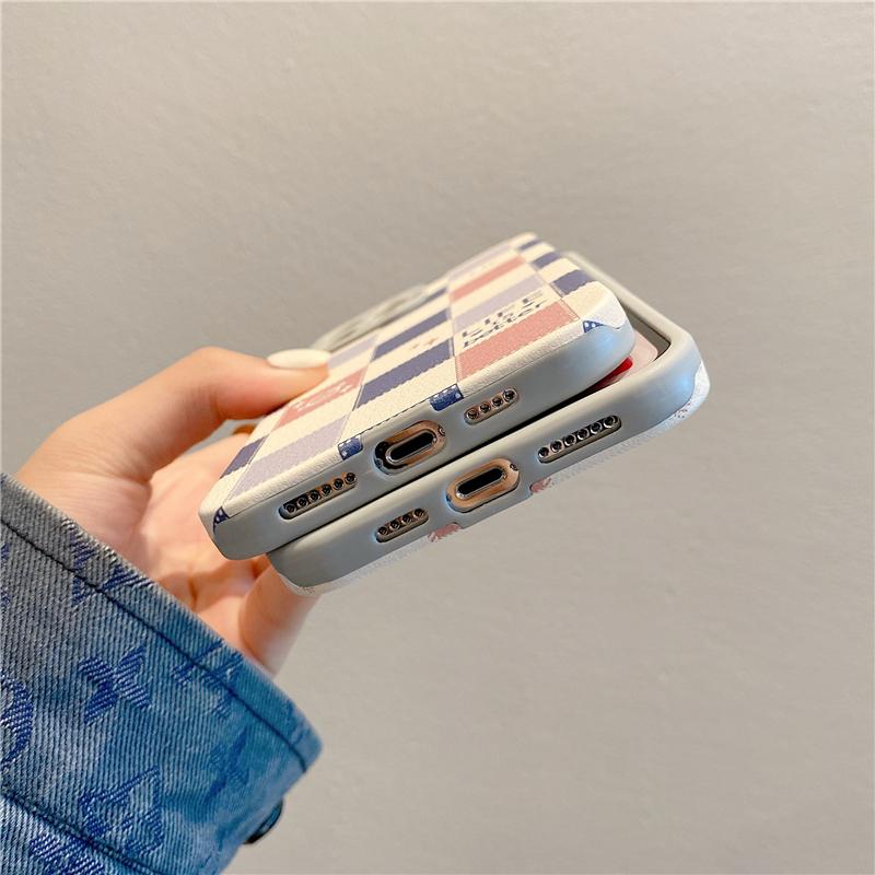 Fashion Plaid Cartoon Smiling Face Phone Case For Iphone 13 12 11 Pro Max X Xr 7 8 Plus Xs Max Back Cover Cute Soft Cases