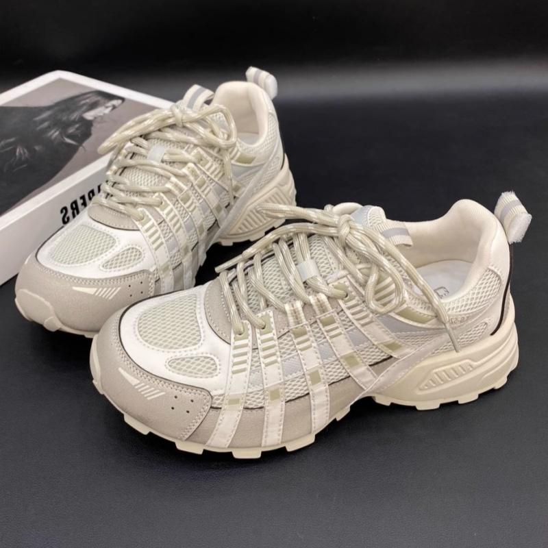 Fashion Fashionable Lace Up Women Sneakers 2025 Spring Autumn New Versatile Breathable Sports Shoes Comfy Height Enhancing Sneakers