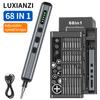 LUXIANZI 68 in 1 Cordless Electric Screwdriver Set For iPhone Glasses Watch PC Repair Power Tool Magnetic Screw Driver Bits