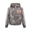 Unisex Retro Streetwear Leopardenmuster Kapuzen-Reißverschluss-Sweatshirt Lockere Passform Baumwoll-Pullover Herbst