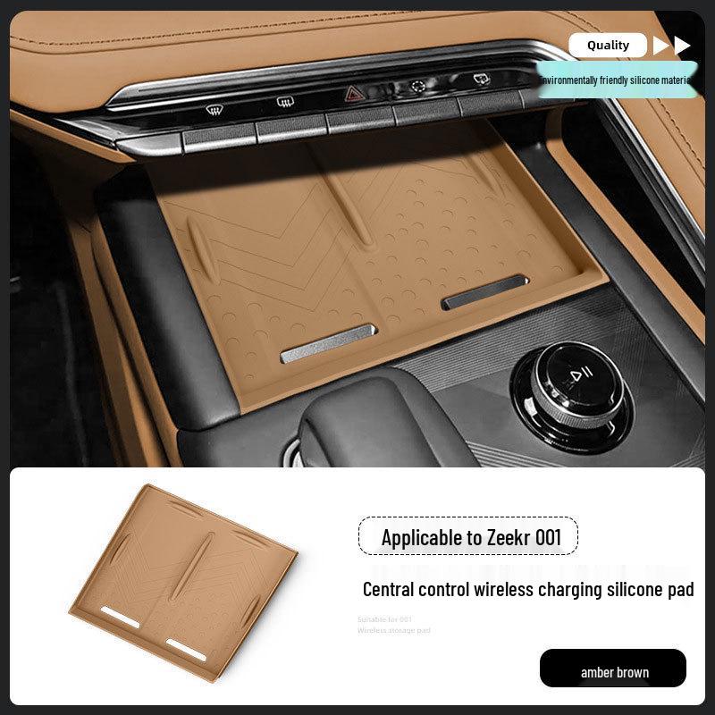 Silicone Wireless Charging Pad for 26 Zeekr 001 Models - Center Console Phone Accessory