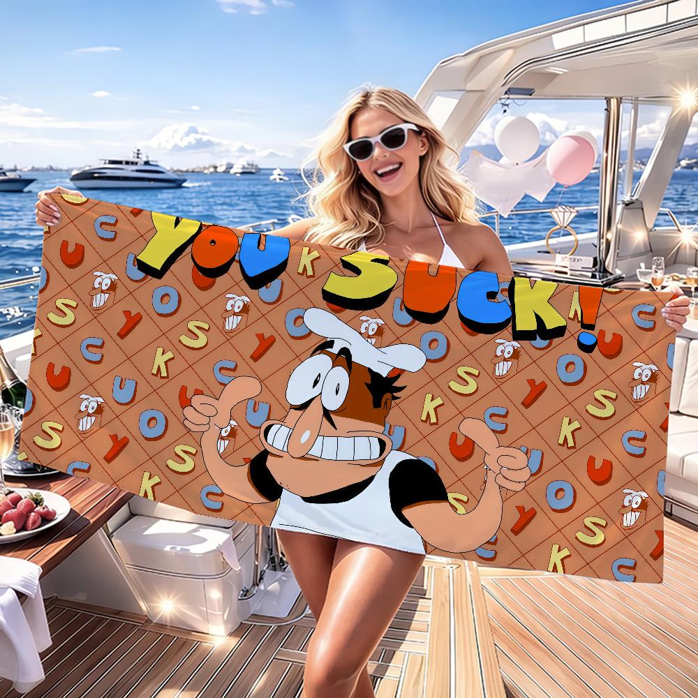 Game Pizza Tower Cartoon The Noise Towel Quick Drying Beach Towels Are Suitable For Swimming Pools Camping Yoga And The Gym