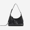 Qiu Zhen Genuine Leather Double Ear Hobo Bag - Retro Large Capacity Shoulder & Crossbody for Women
