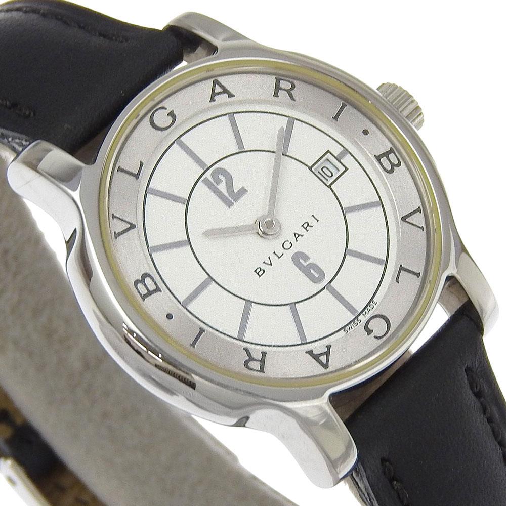 BVLGARI Solo tempo Watches ST29S whiteDial Stainless Steel/leather Quartz Analog display Women Used