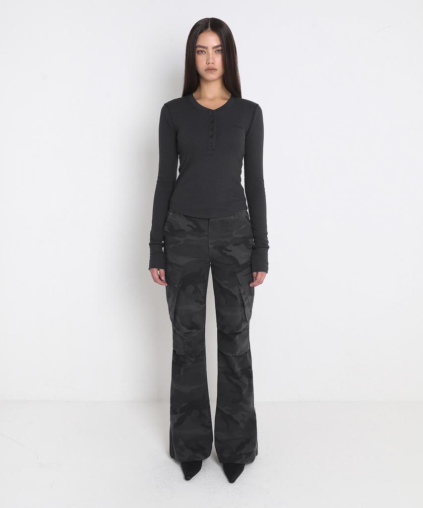 Saendeulig Bootcut Camo Cargo Pants_Charcoal