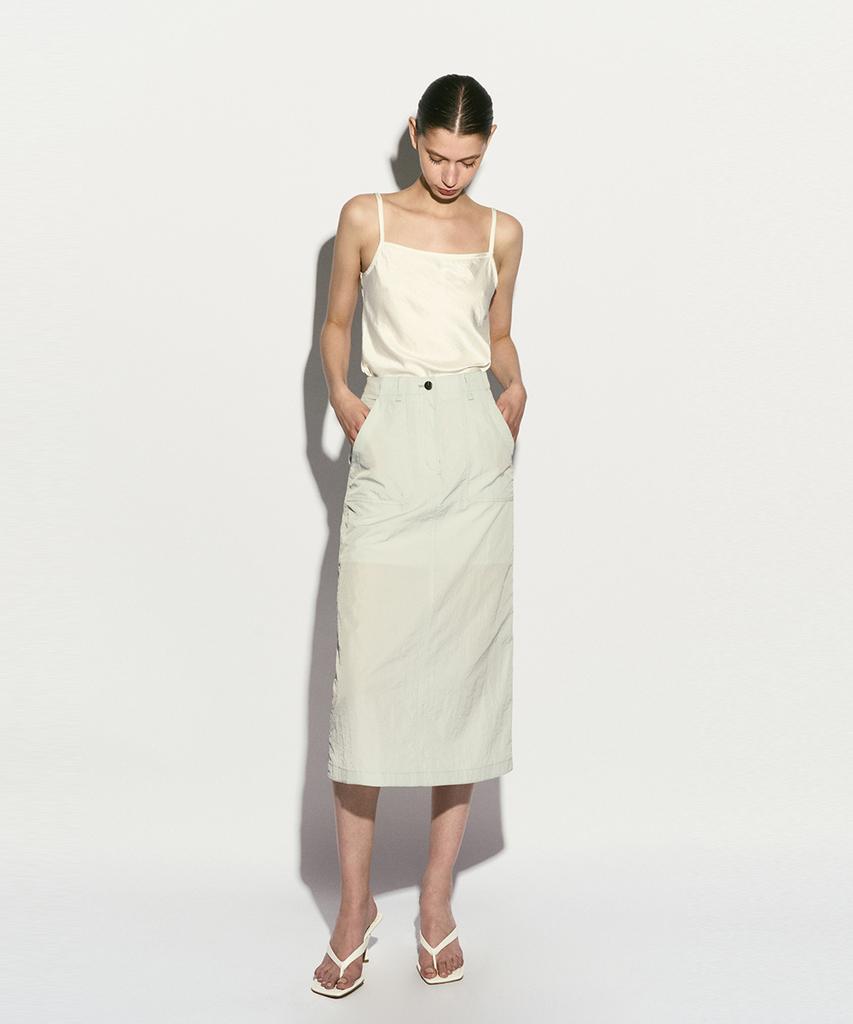 Rie Midi Nylon Skirt