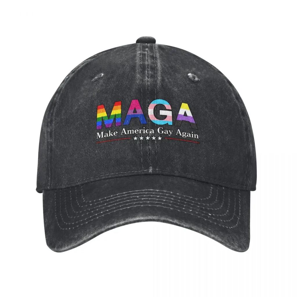 MAGA: Make America Gay Again W/ Black Outline Baseball Cap Vintage Hiking Hat Men Luxury Brand Women's