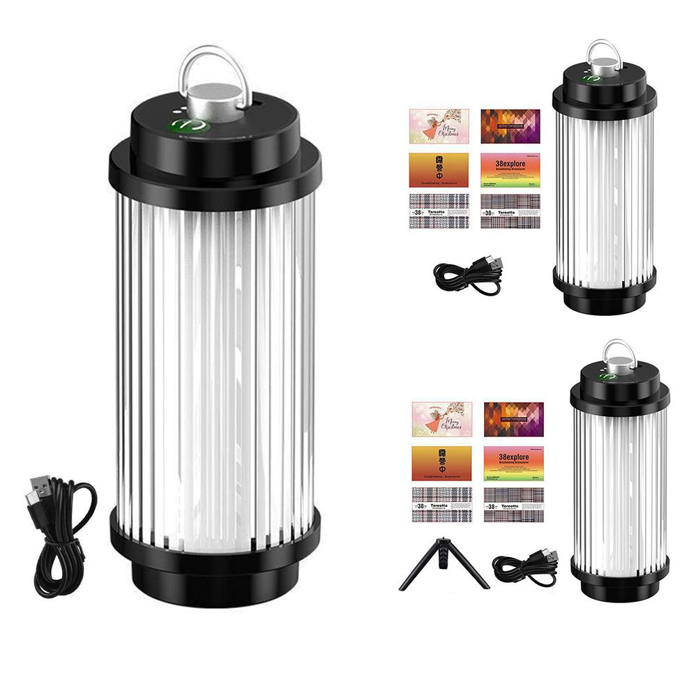 LED Magnetic Camping Lantern 5 Light Modes Hanging Tent Light 2000mAh Multifunction Desktop Light Type C Charging for Emergency