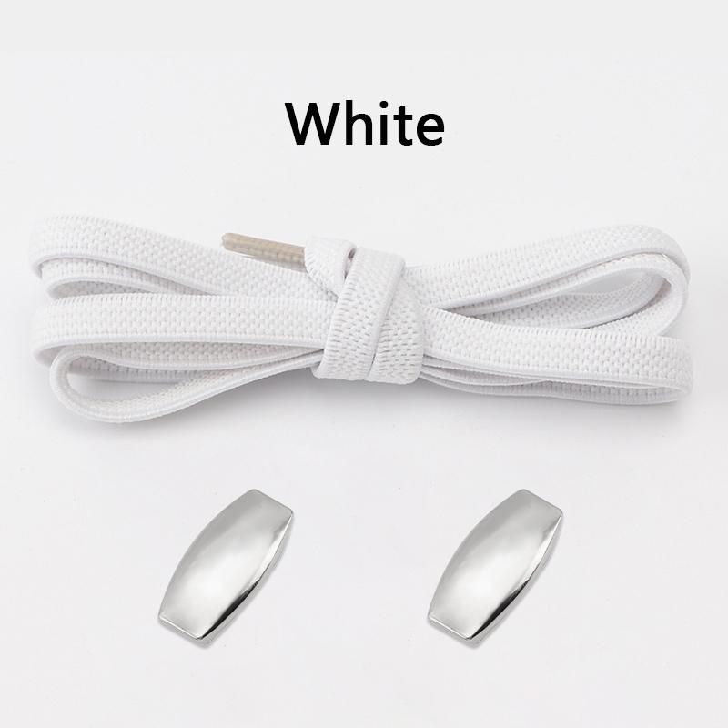 1Pair Elastic Laces Sneakers New Lock Flat Shoelaces Without ties Kids Adult No Tie Shoelace Rubber Bands Shoes Accessories