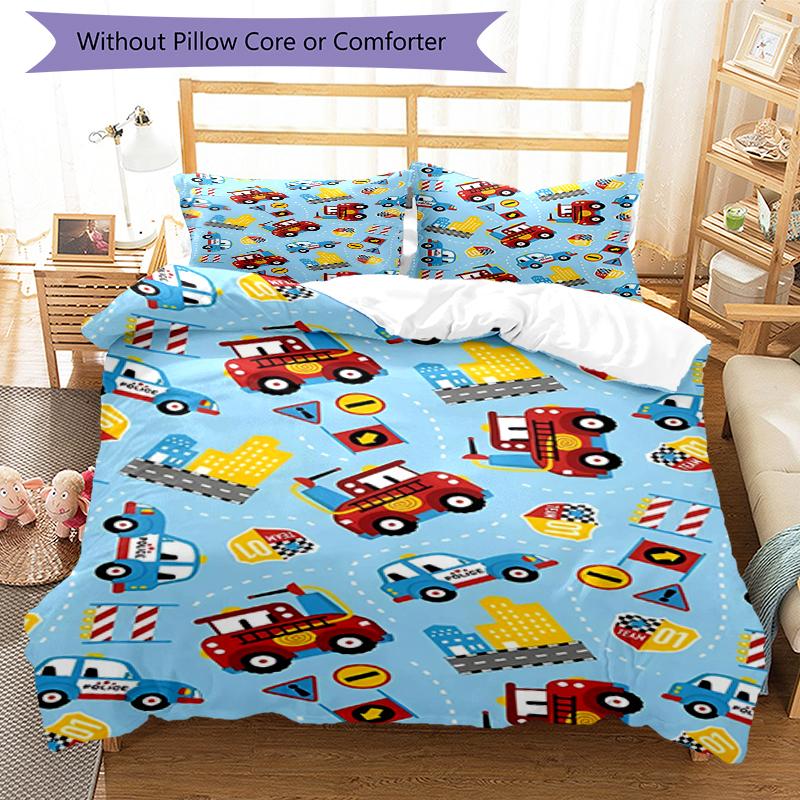 3pcs Truck Bedding Set Duvet Cover Closure Includes 1 Duvet Cover & 2 Pillowcases, Soft and Comfortable for All Seasons.