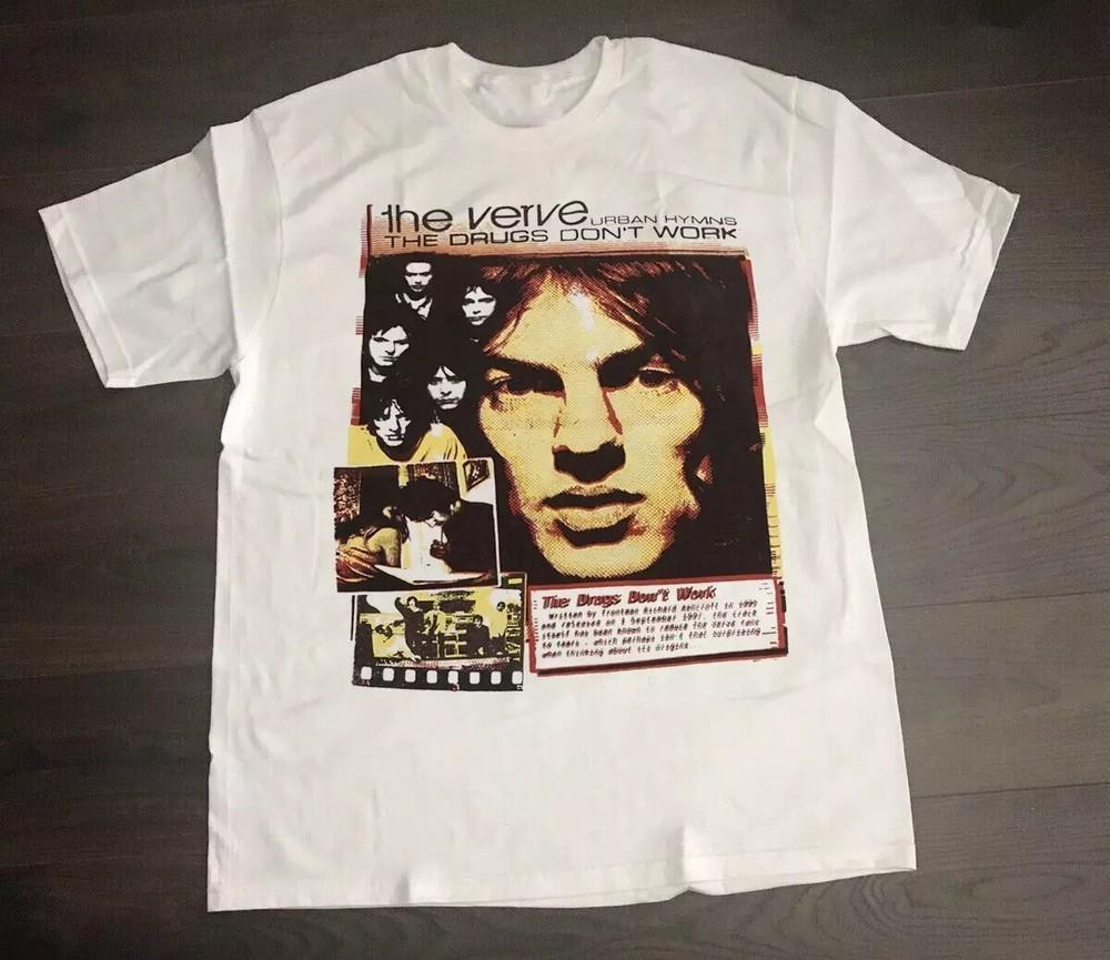 Хлопковая футболка с принтом группы The Verve Urban Hymns Подарок для фаната Размеры S-5XL Унисекс S