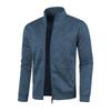 Men's Long Zipper Knitted Sweater Coat – Autumn & Winter Fleece, Trendy, Plus Size.