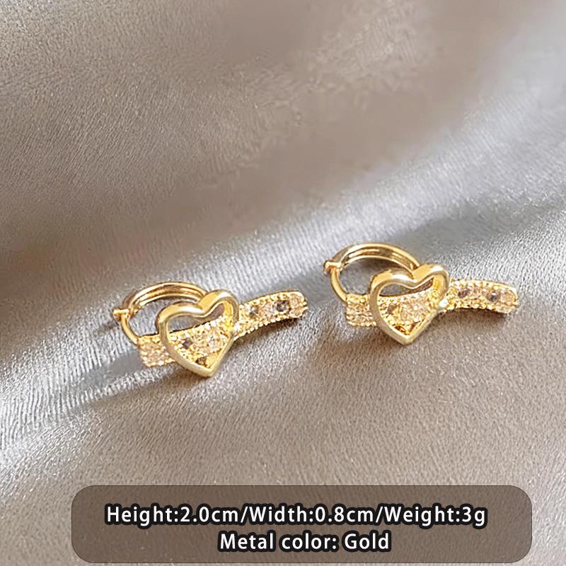 

2026 New Design Heart-Shaped Micro-Paved Zircon Belt Buckle Earring for Women Unique Jewelry Party Trend Gothic Girl’s Accessory
