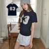 The Pink Slim FiT Check Number PaTch T shirT