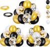 Black Gold Birthday Graduation Season New Year'S Party Decoration Set Balloon Set 12 Inch Black Gold Silver Sequin Latex Balloon