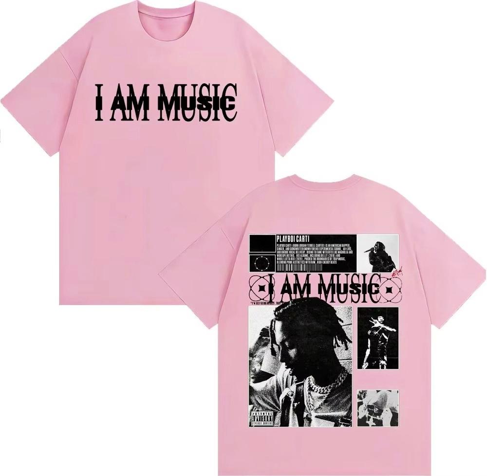 Rapper I AM MUSIC Album Logo T Shirts for Men Women Harajuku Hip Hop Casual Comfort 100% Cotton Autumn and Winter Innerwear